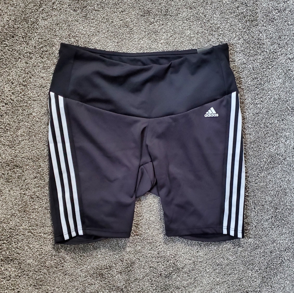 Adidas High Rise Bike Short Classic Stripe sides NWT  size 2X